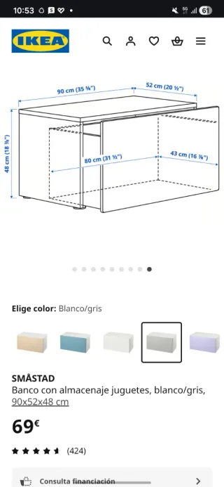 Baúl de Juguetes Ikea Blanco