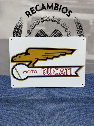 Ducati moto logo cartel metalico 30x20
