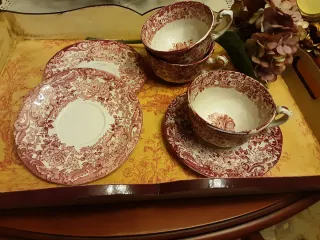 Juego 3 Tazas te Antiguas Cartuja Sevilla con Plat