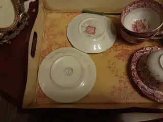 Juego 3 Tazas te Antiguas Cartuja Sevilla con Plat