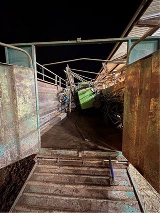 Remolque metálico verde