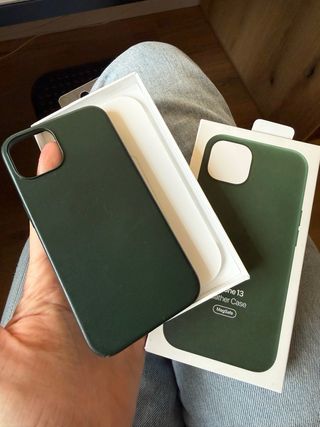 Funda Leather Case iPhone 13 Piel MagSafe Verde