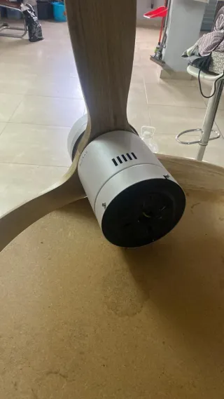 Lámpara Ventilador Madera Blanca