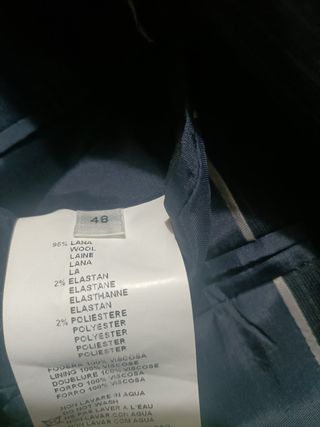 Americana Versace Talla 48 Negra Rayas Finas