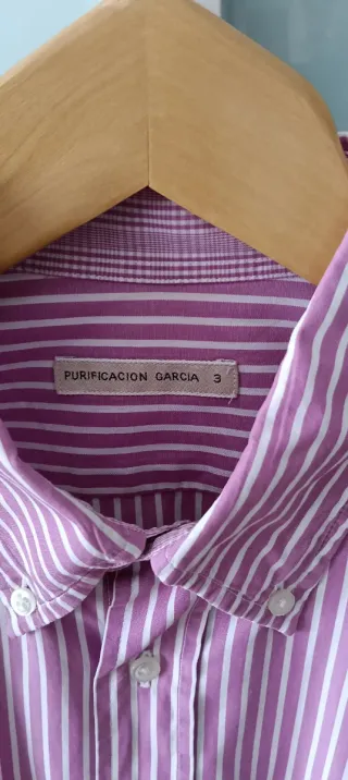 Camisa Purificación García Rayas Rosa Talla M