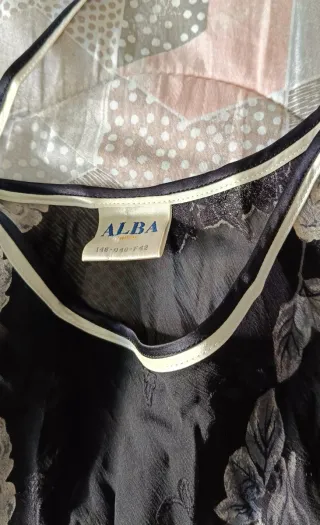 Sottoveste lunga Alba floreale nera