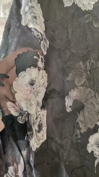 Sottoveste lunga Alba floreale nera