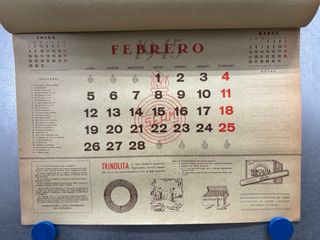 Antiguo Calendario SEAM, año 1945 - San Huberto
