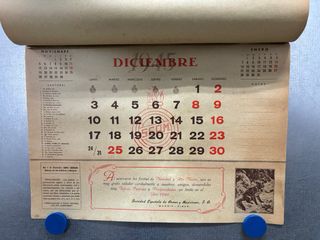 Antiguo Calendario SEAM, año 1945 - San Huberto