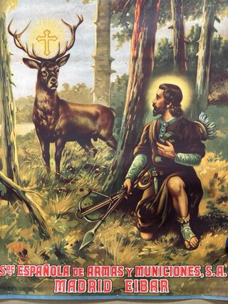 Antiguo Calendario SEAM, año 1945 - San Huberto