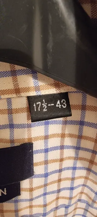 Camisa 100% Algodón Cuadros Azul y Marrón