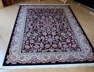 Alfombra Persa Negra Multicolor