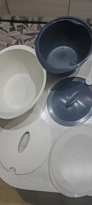 Contenitore Plastica Grigio Bianco