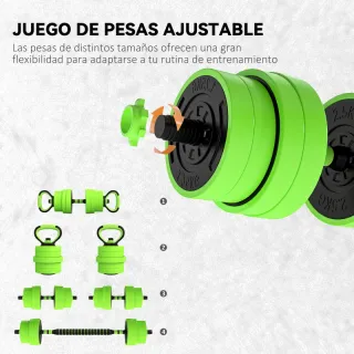 Juego Mancuernas Ajustables 30kg 4 en 1