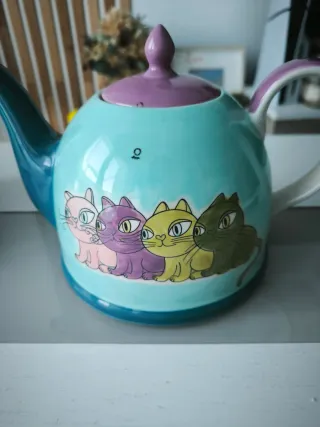 Tetera porcelana Aloja gatos