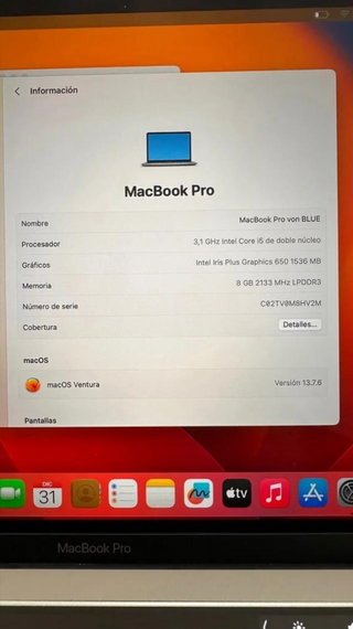 MacBook Pro 2020 Gris Espacial 512GB