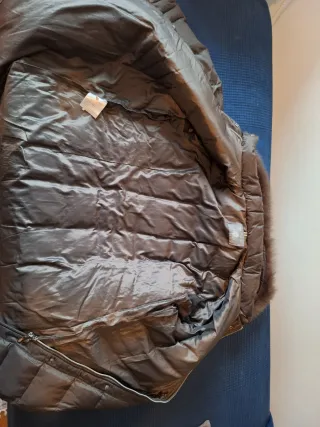 Giubbotto donna marrone con cappuccio