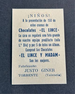 Cromo fútbol ZARRA Ath. de Bilbao, Liga 1952-1953