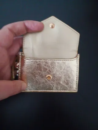 Monedero Mango Dorado Nuevo