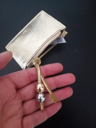 Monedero Mango Dorado Nuevo