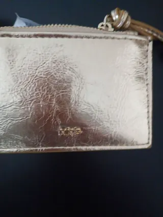 Monedero Mango Dorado Nuevo