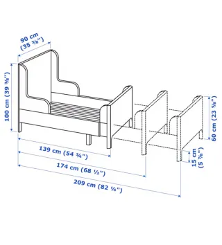 Cama extensible infantil azul