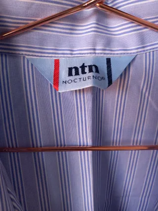 Pijama marca Nocturno. Rayas Azul y Blanco.