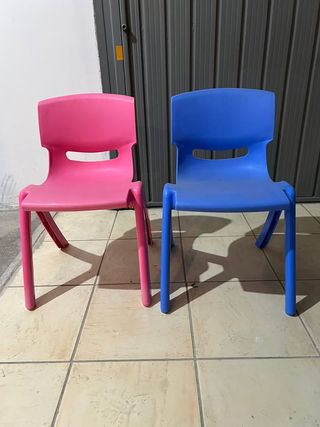 Set 2 Sedie Bambini Rosa e Blu