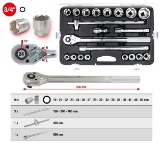 Set Chiavi a Bussola 3/4 KS Tools 911.0721