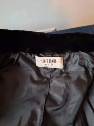 Cappotto donna nero con pelliccia vera