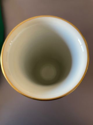 Vaso Porcellana Bianco con decorazioni Blu e Oro
