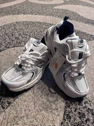 Zapatillas New Balance Running Blancas Plata