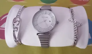 Reloj SKYLINE Mujer Plata y Blanco