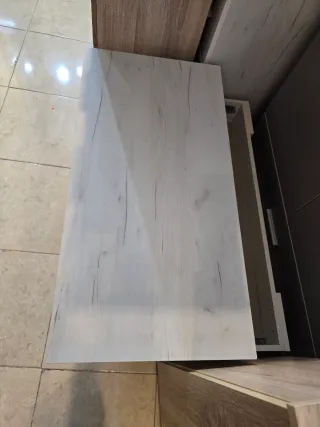 Mesa centro elevable madera beige/gris