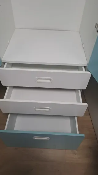 Armario infantil azul y blanco