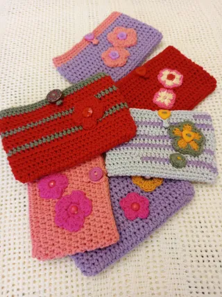 Tarjeteros hechos a mano algodón