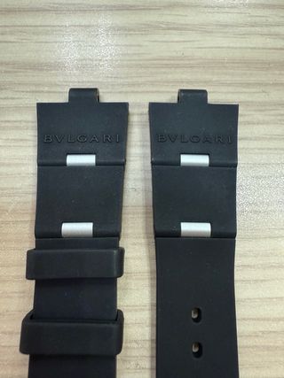 Correa Bvlgari Caucho y Acero Negra