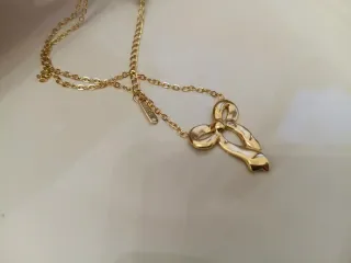 Collar lazo oro 18K acero inoxidable