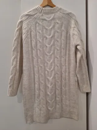 Vestido de punto trenzado beige