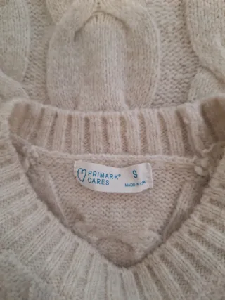 Vestido de punto trenzado beige