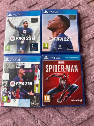 PS4 FIFA 21, 22, 23 y Spider-Man