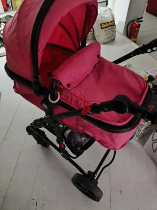 Cochecito bebé 3 en 1 rosa