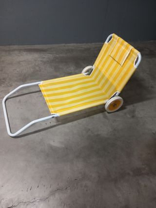 Tumbona Carro Playa Rayas Amarillas