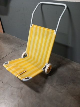 Tumbona Carro Playa Rayas Amarillas