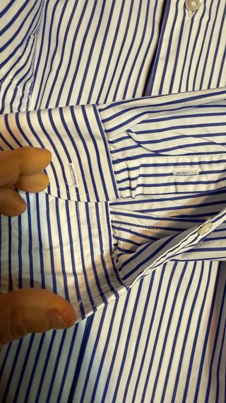 Camicia Borriello a righe blu e bianche