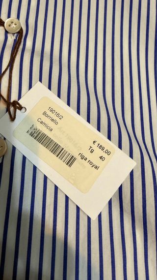 Camicia Borriello a righe blu e bianche