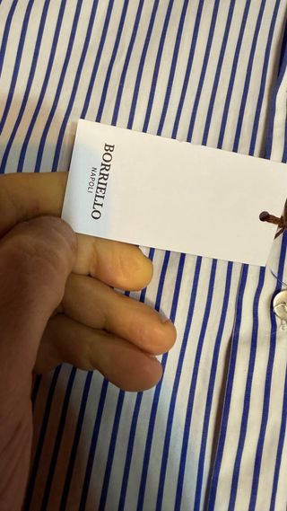 Camicia Borriello a righe blu e bianche