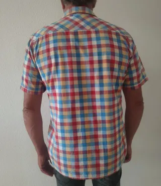 Camisa a cuadros manga corta