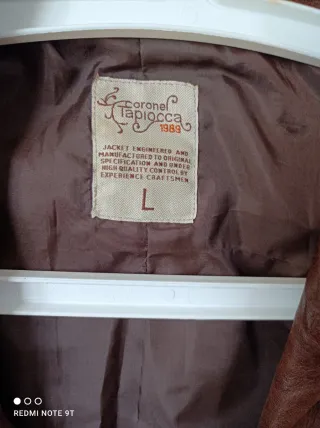 Chaqueta de cuero auténtica con cinturón