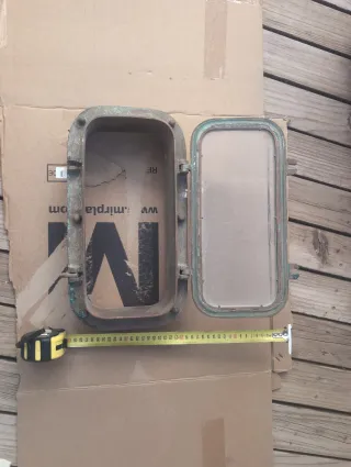 Ojo de buey bronce náutico antiguo